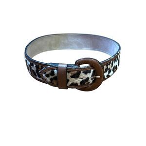 Leopard Print Cowhide Belt Size S